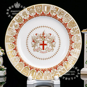 鑲金英国制 Spode 1965年英伦骨瓷盘 挂墙家居摆件欧式装饰盘礼物