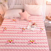 法兰绒毛毯床单单件卡通粉色女夹棉加厚儿童纯色宿舍双人冬季保暖
