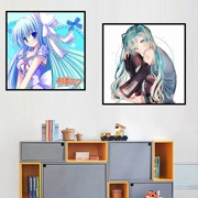 初音未来miku公主殿下diy填色油彩画手工数字油画卧室房间挂墙画