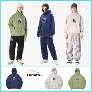 2223DIMITO韩国滑雪连帽帽衫卫衣保暖单双板男女款蓝白绿色打底衫