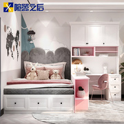简约儿童房榻榻米书桌床，组合小户型儿童床，可定制落地床柜组合8tt1