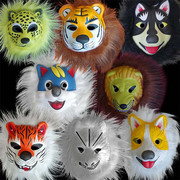 六一儿童节游戏演出搞怪面具老虎狮子猩猩兔子豹狗狼动物头套