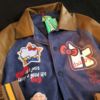 daiwing美式麂皮绒拼色棒球外套，秋冬凯蒂猫卡通，情侣机车夹克