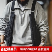 马登工装山系户外绗缝多功能马甲大容量斜挎包加棉坎肩背心男秋冬