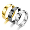 不锈钢个性时尚光面戒指欧美男士钛钢指环精致饰品情侣对戒可刻字