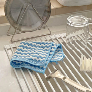 家用锁边超细纤维清洁布抹布(布，抹布)厨房，珊瑚绒吸水洗碗加厚百洁布
