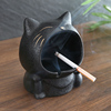 可爱卡通猫创意烟灰缸陶瓷家用客厅，个性时尚潮流防飞灰大号烟灰缸