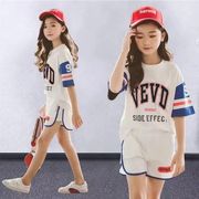 2022女童夏装时尚纯棉短袖T恤短裤韩版中大童时髦洋气两件套