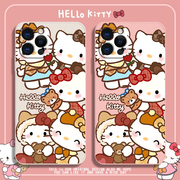 HelloKitty适用苹果15手机壳iphone14液体13硅胶12可爱mini11promax女款7/8plus卡通se3全包xsmax保护套