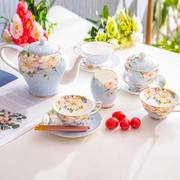 骨瓷咖啡杯套装欧式下午茶，茶具15头咖啡具，英式茶具陶瓷花茶带架子
