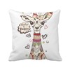长颈鹿卡通动物多彩方形抱枕靠枕沙发靠垫双面含芯礼物