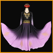 石榴红了新疆舞蹈演出服，维吾族舞蹈服维族服装维族裙子长裙大摆裙