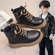 男童马丁靴2023春秋季软底舒适单靴加绒冬季女童短靴中大童靴