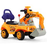 大型四轮挖掘机，可坐可骑大号儿童挖土机铲车男孩，工程车玩具可坐人
