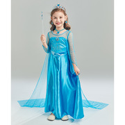 艾沙公主裙纱裙礼服裙，中大童冰雪，奇缘儿童绸缎面学生甜美裙子