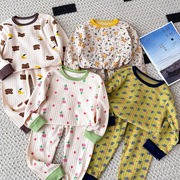 儿童家居服套装纯棉女童全棉，睡衣两件套男宝宝，内衣婴儿秋衣秋裤
