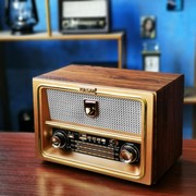 欧洲复古怀旧台式收音机，蓝牙音箱插卡音响，调频中波短波木制全波