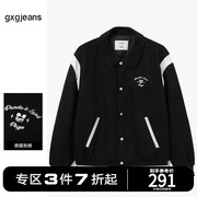 gxgjeans男装2023年冬季熊猫刺绣棒球服棉夹克外套男
