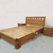 榆木床全实木床1.8米双人床，卧室家具老榆木家具，中式全实木床婚床