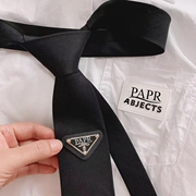 对版倒三角标领带正装，韩版p家领结男女同，款休闲百搭衬衫领带