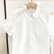 男童短袖衬衫白色夏装薄款中大童小学生儿童表演纯棉衬衣女童校服