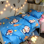 日式动漫机器猫床上用品，可爱儿童3床单四件套3学生宿舍被套三件套