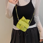 小清新儿童可爱纯色蝴蝶结迷你链条小方包小女孩洋气百搭配饰包潮