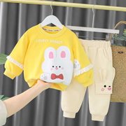 婴儿衣服韩版洋气超萌秋季套装五6七8九个月一岁女宝宝可爱春