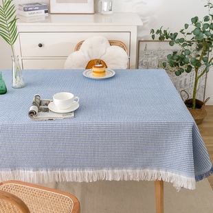 ins风纯色桌布长方形茶几化妆台布，北欧拍照高级感网红布艺盖布巾