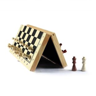 实木磁性高档国际象棋折叠棋盘，成人儿童初学益智玩具磁性棋子
