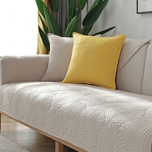 北欧简约纯色沙发垫四季纯棉，布艺防滑全棉坐垫，通用现代沙发套罩巾