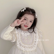 女童蝴蝶结头饰珍珠宝宝发夹，韩版洋气可爱小女孩，发卡缎带儿童发饰