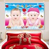 男女宝宝海报照片漂亮可爱婴儿龙凤双胞胎孕妇胎教墙贴画送子观音
