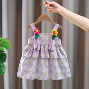 夏季女宝宝连衣裙儿童裙子夏装女童吊带裙洋气韩版3时髦1-5岁孩子