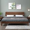 矮床胡桃木北欧实木床，现代1.8米米单双人主，卧家具床架