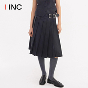 ethor设计师品牌iinc24ss深灰色，百褶半裙半身裙女