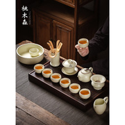 景德镇汝窑功夫茶具套装家用高喝茶复古会客中式泡茶壶茶杯礼盒装