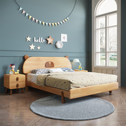 实木儿童床卡通单人床女生卧室少女1.5米1.2米小孩床北欧儿童家具