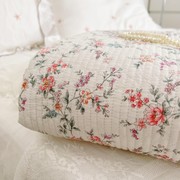 韩式小碎花全棉水洗纱夹棉缝纫夏凉被空调被床盖沙发垫子床单