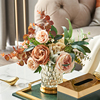 复古仿真玫瑰花花瓶花艺套装茶几，床头餐桌花，欧式假花装饰品摆设花