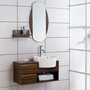 小户型浴室柜组合欧式实木卫浴柜卫生间，整体洗脸盆柜吊柜1037