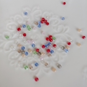 DIY串珠材料梭编用珠人造水晶镀彩玻璃扁珠车轮珠转运珠散珠 各色