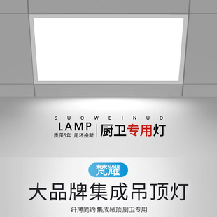 集成吊顶led灯厨房浴室厕所卫生间吸顶灯面板灯天花 嵌入式铝扣板