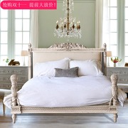 美式乡村实木雕花床法式做旧双人床复古1.8米卧室，婚床高端公主床