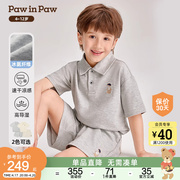 PawinPaw卡通小熊童装24夏季男童休闲polo领短袖套装