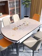 椭圆形餐桌垫pvc软，玻璃桌布免洗防油防水隔热防烫桌面耐高温垫子