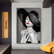艺术美女人物装饰画玄关，背景墙贴纸自粘现代客厅，过道走廊壁纸贴画