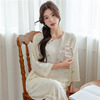 夏季中国风棉绸睡衣女薄款春秋新中式古风气质，长袖绵绸家居服套装