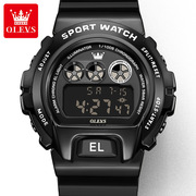  品牌电子表跨贸多功能男士手表男表运动白色国产腕表