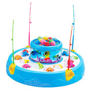 比爱儿童亲子互动钓鱼玩具双层钓鱼灯光音乐钓鱼玩具磁性钓鱼356A